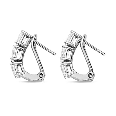 Brazilian Petalite Earrings, Sterling Silver Earrings, Omega Clip Earrings, Three Stone Earrings, Earrings For Women 2.70 ctw