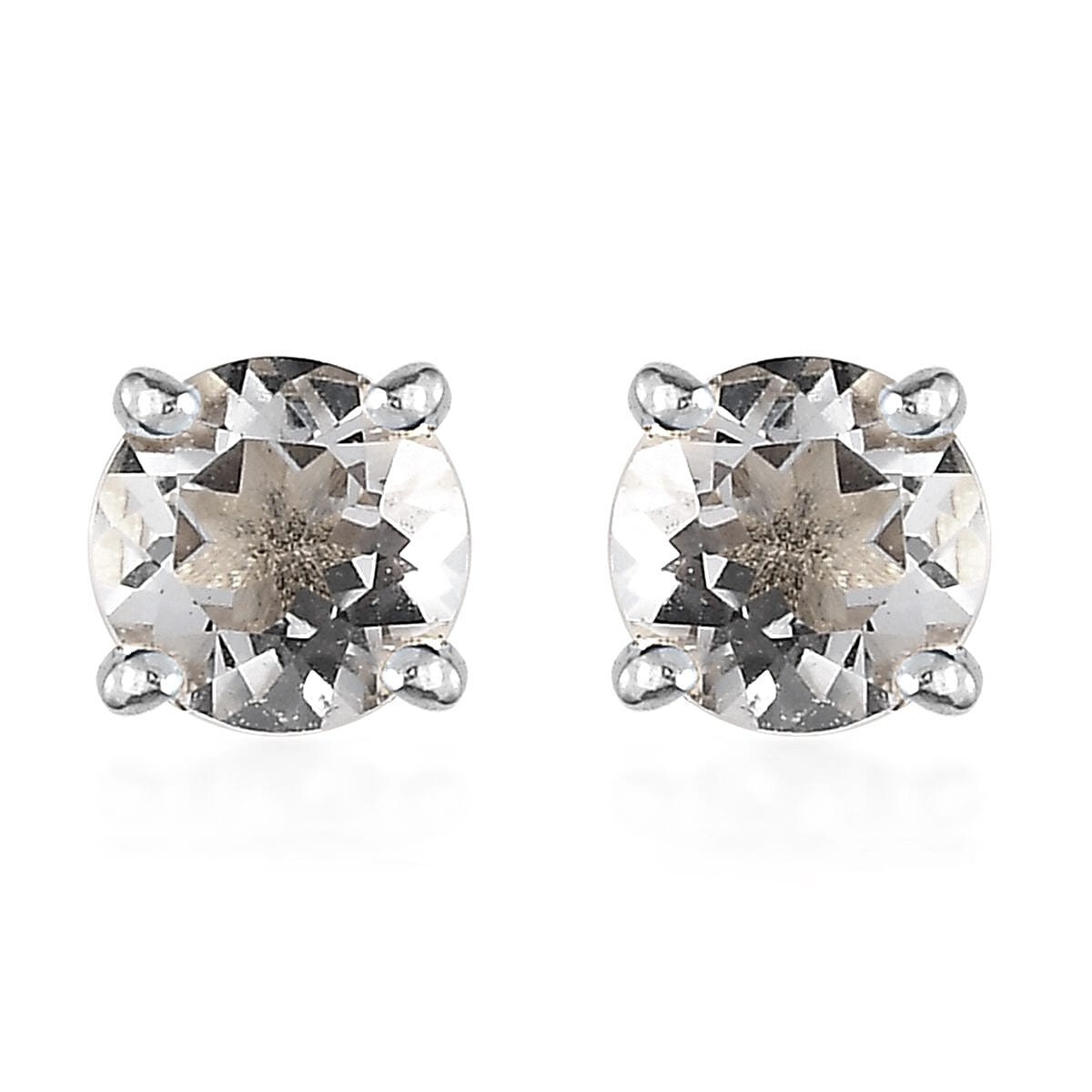Brazilian Petalite 0.75 ctw Round Stud Earrings in Platinum Over Sterling Silver