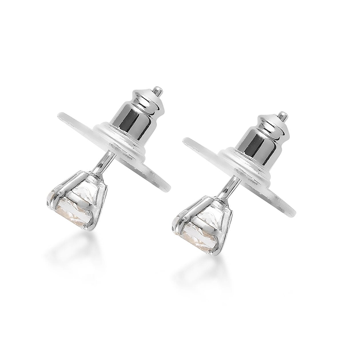 Brazilian Petalite Solitaire Stud Earrings in Platinum Over Sterling Silver 0.75 ctw image number 2