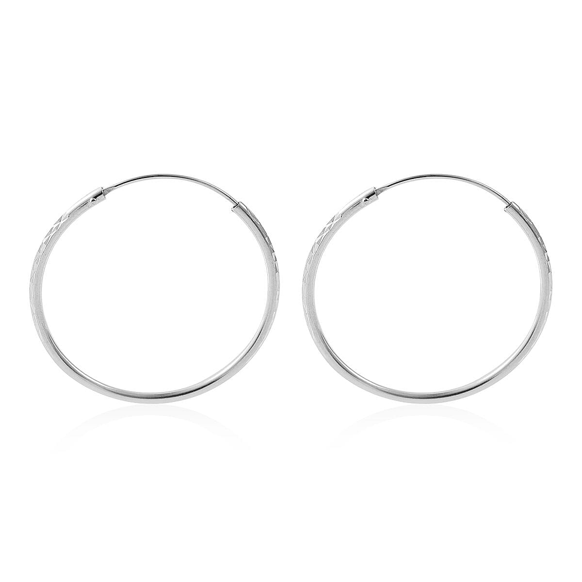 Sterling Silver Hoop Earrings 1.60 Grams image number 2