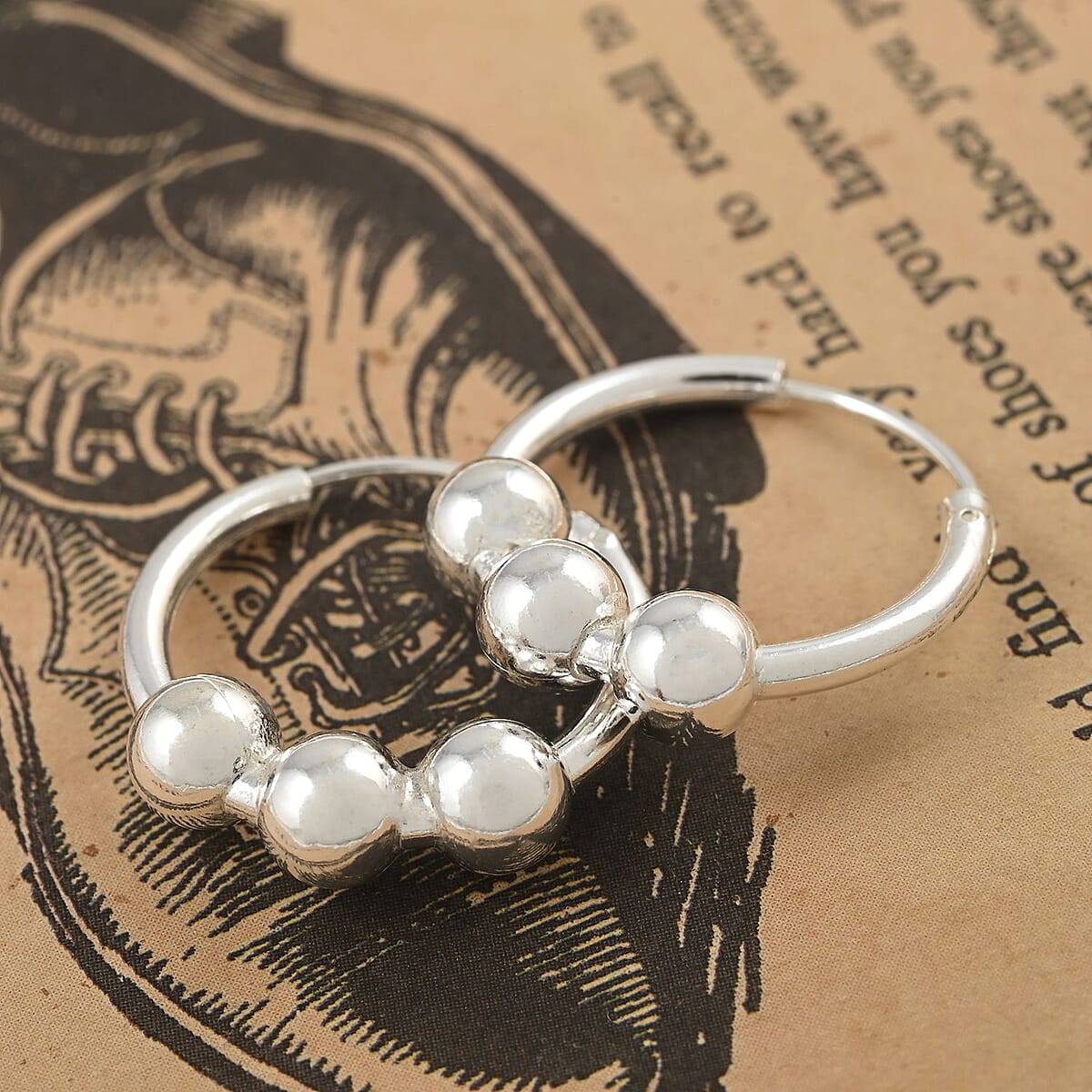 Sterling Silver Hoop Earrings 2.90 Grams image number 1