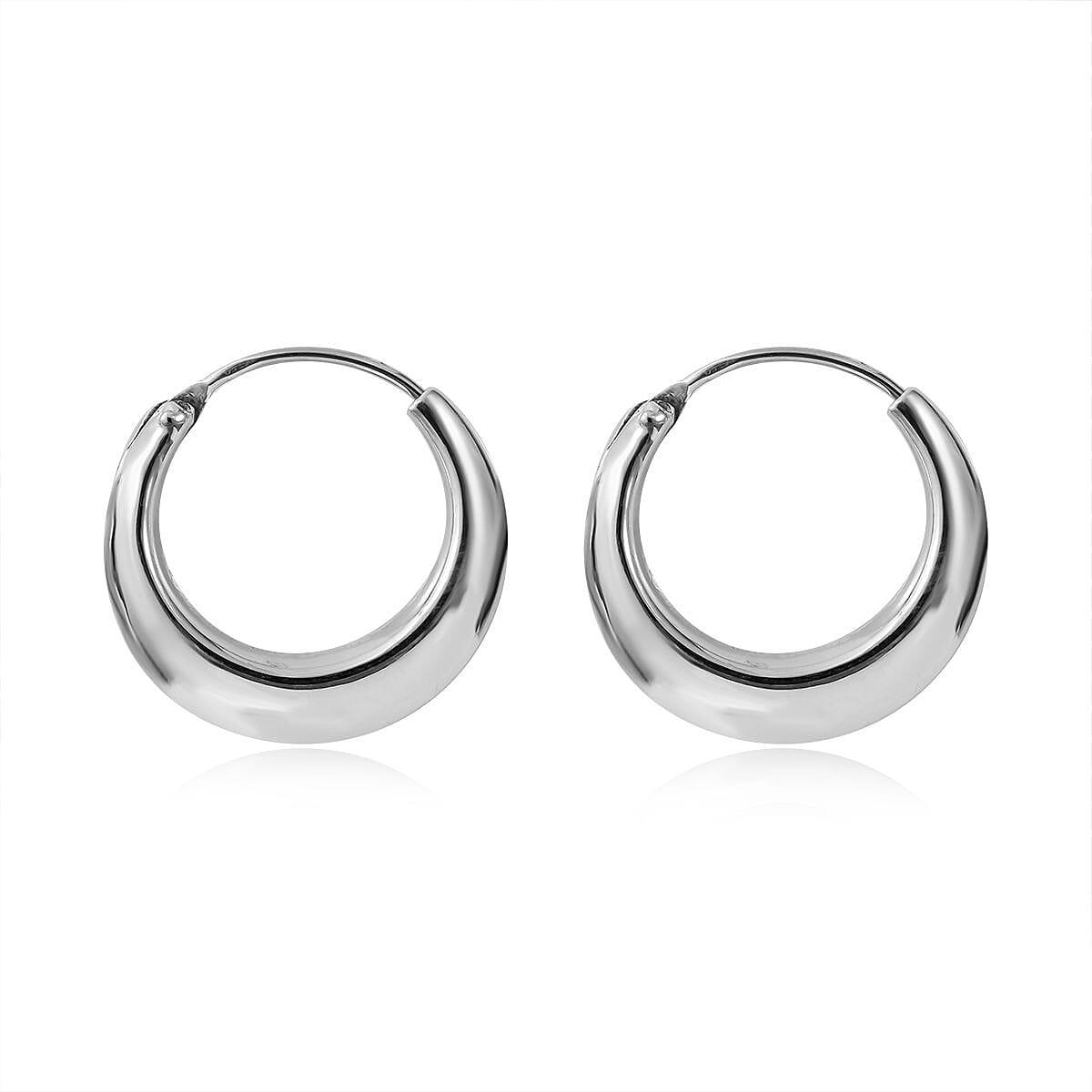Sterling Silver Hoop Earrings 2.50 Grams image number 2