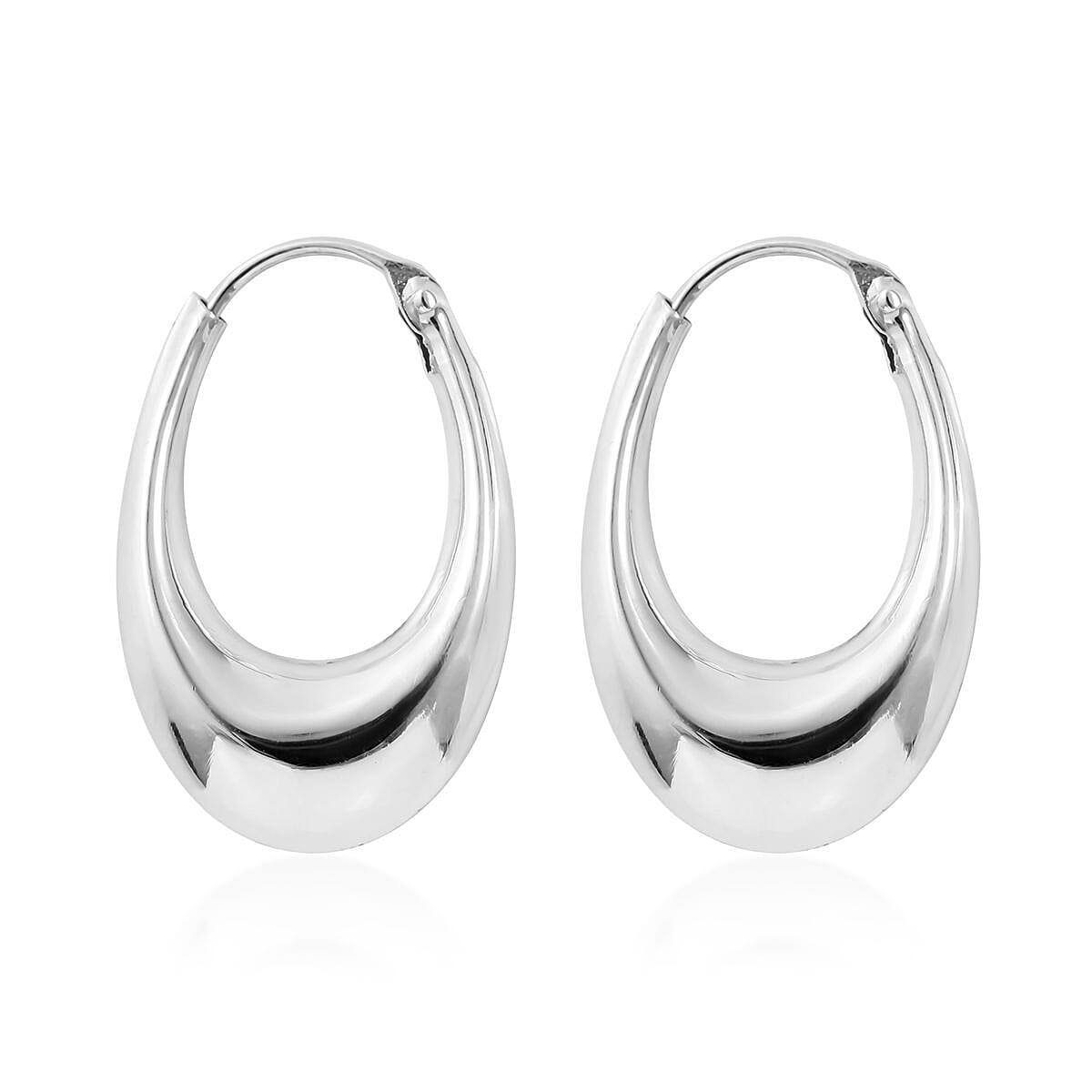 Sterling Silver Hoop Earrings 2.30 Grams image number 2