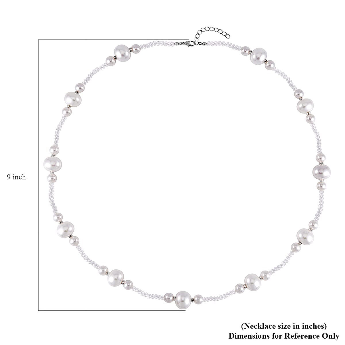 White Shell Pearl and White Glass Beaded Necklace 28-30 Inches in Silvertone image number 6