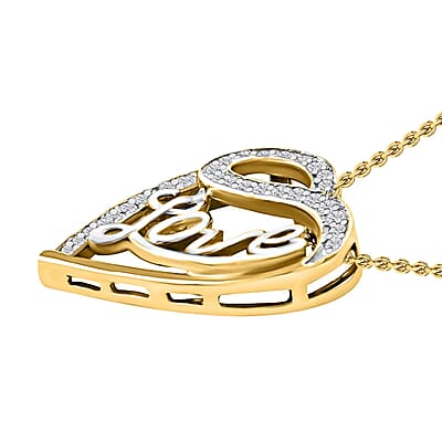 White Diamond 0.25 ctw Necklace in Vermeil Yellow Gold Over Sterling Silver 18 Inches