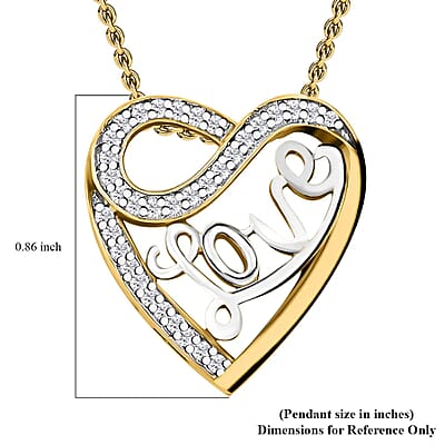 White Diamond 0.25 ctw Necklace in Vermeil Yellow Gold Over Sterling Silver 18 Inches