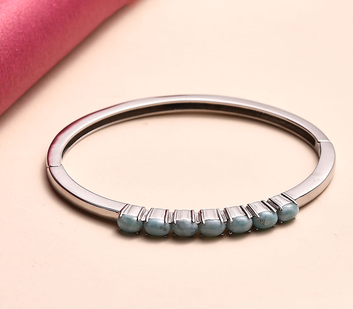 Larimar Bangle Bracelet in Stainless Steel (6.50 In) 3.00 ctw image number 1