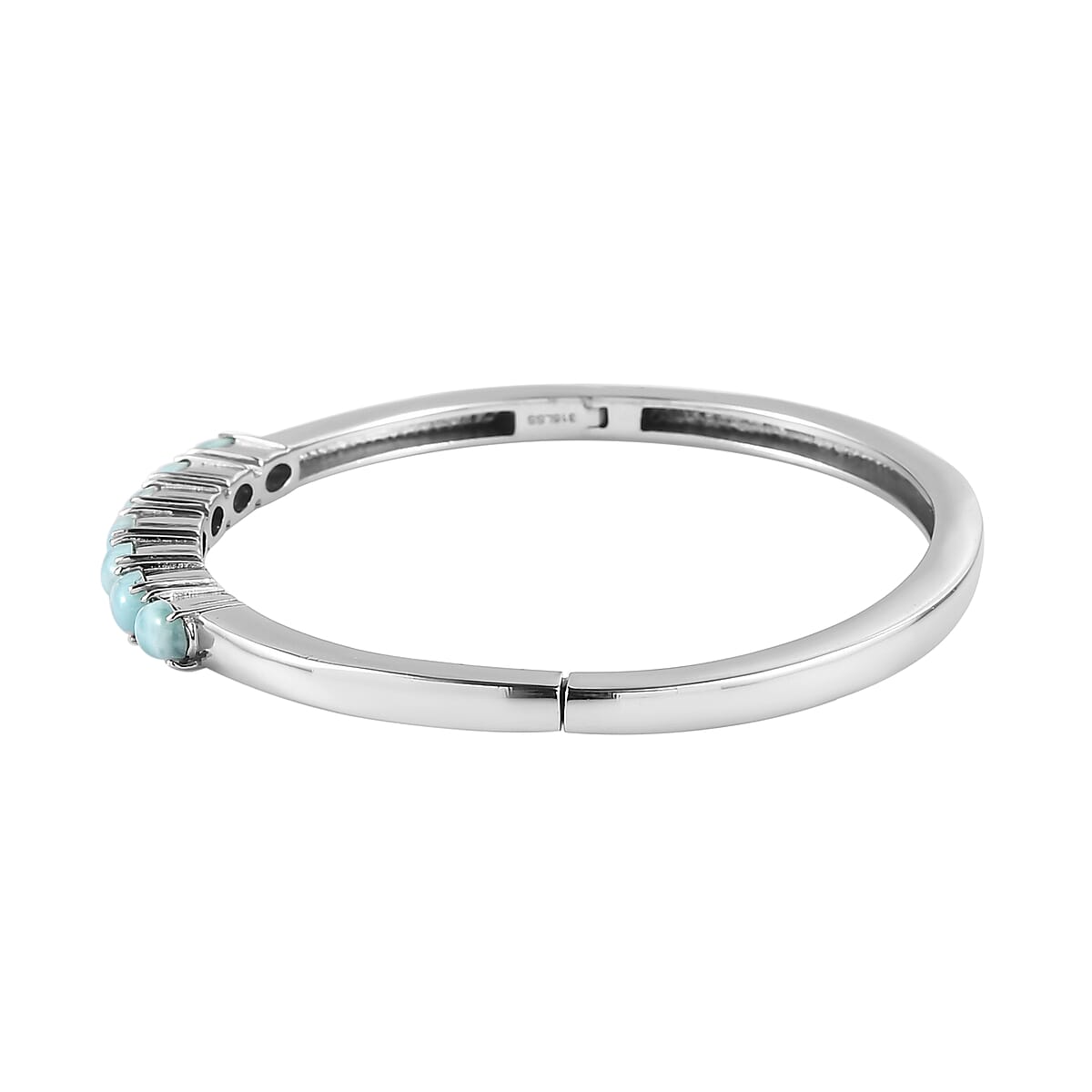 Larimar Bangle Bracelet in Stainless Steel (6.50 In) 3.00 ctw image number 3