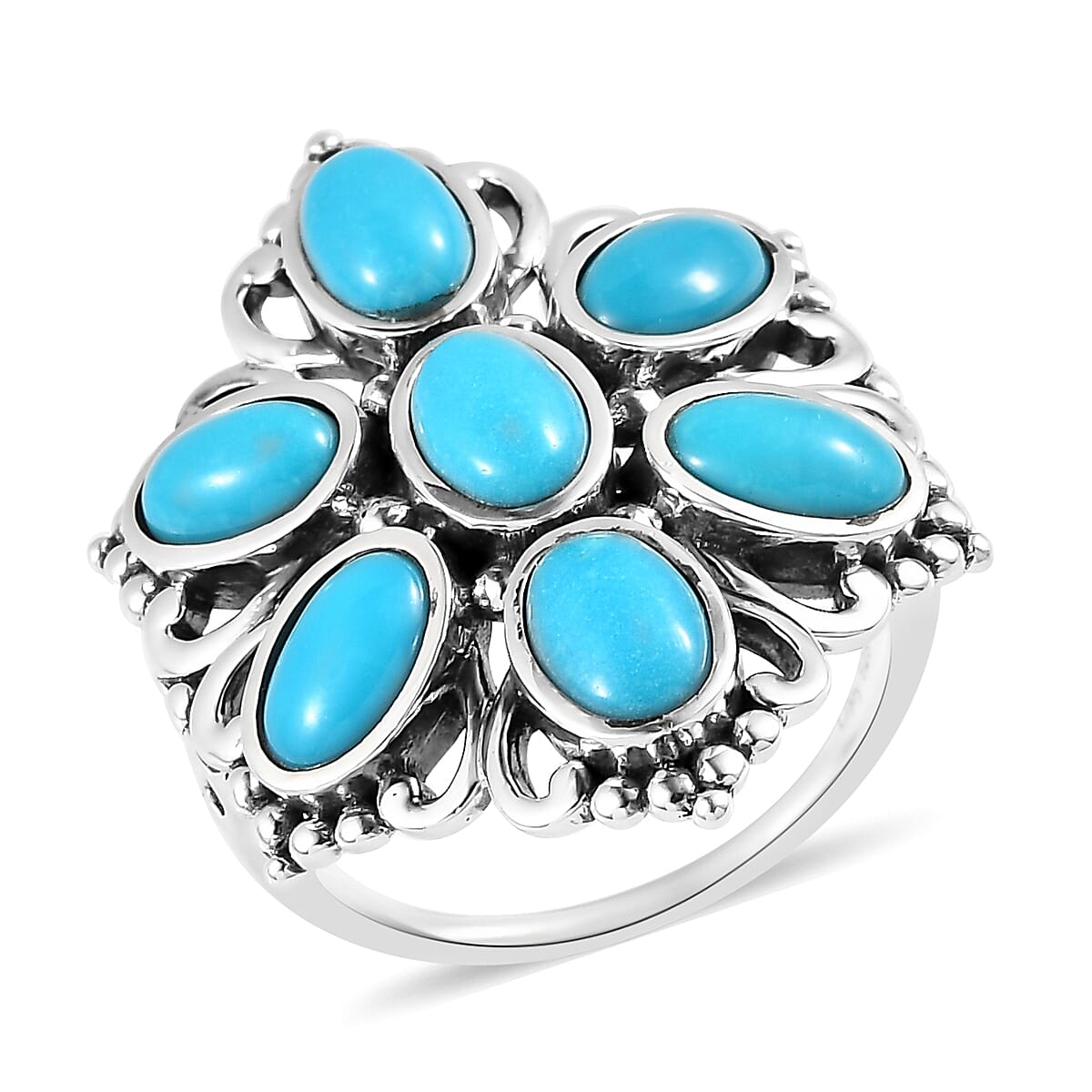 Artisan Crafted American Natural Sleeping Beauty Turquoise Ring in Sterling Silver 3.10 ctw image number 0