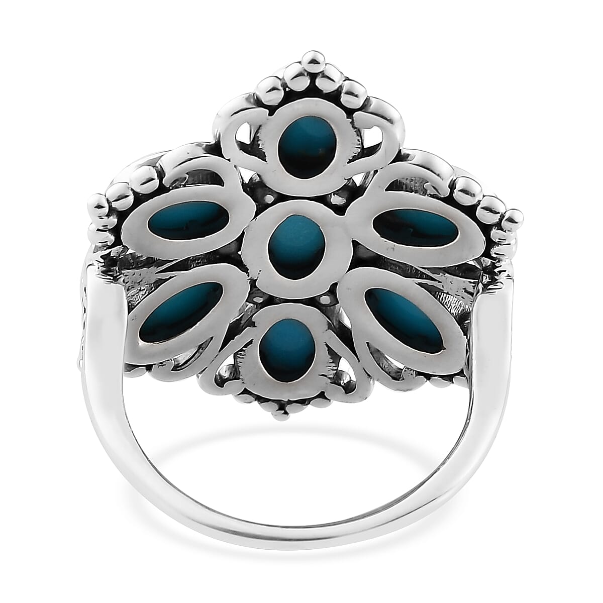 Artisan Crafted American Natural Sleeping Beauty Turquoise Ring in Sterling Silver 3.10 ctw image number 4