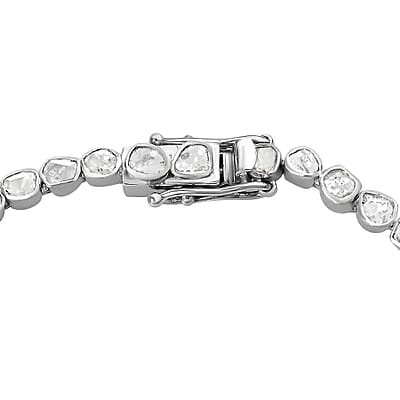 Polki Diamond Tennis Bracelet in Platinum Over Sterling Silver (6.50 In) 2.00 ctw