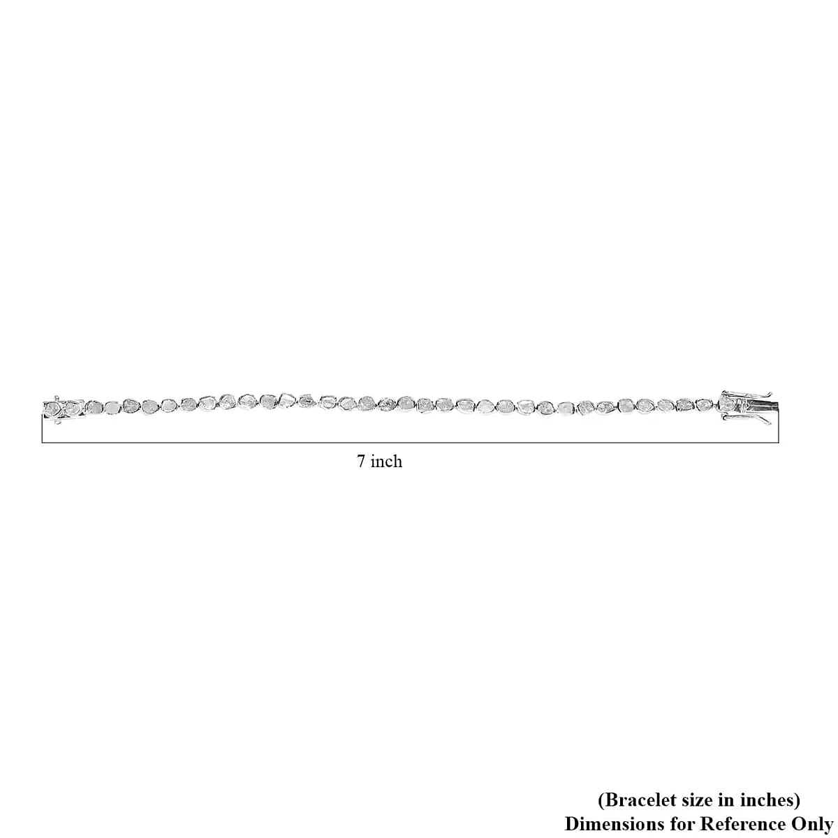 Polki Diamond Tennis Bracelet in Platinum Over Sterling Silver (6.50 In) 2.00 ctw