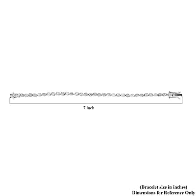 Polki Diamond Tennis Bracelet in Platinum Over Sterling Silver (6.50 In) 2.00 ctw