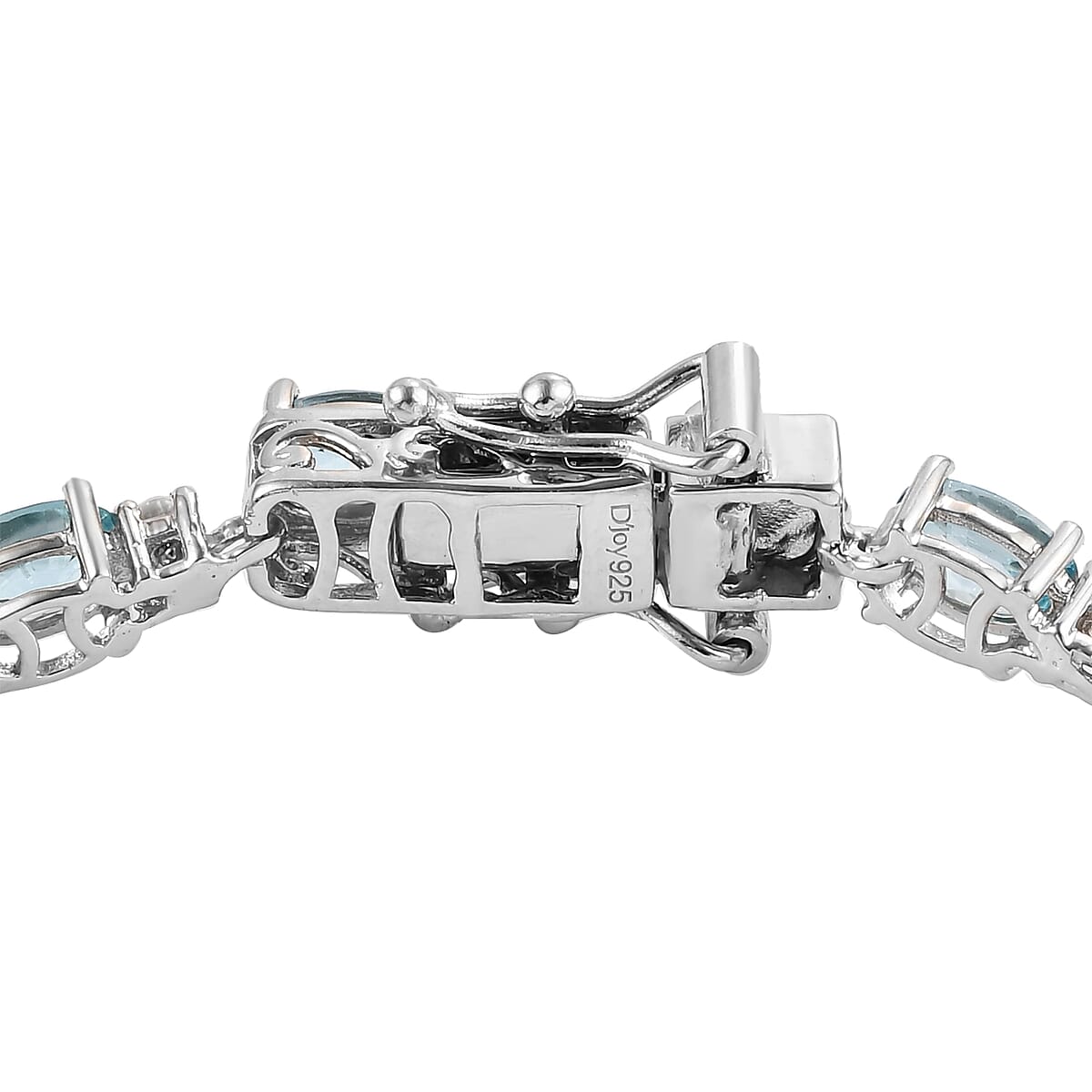 Cambodian Blue Zircon and White Zircon Tennis Bracelet in Platinum Over Sterling Silver (8.00 In) 18.15 ctw image number 3