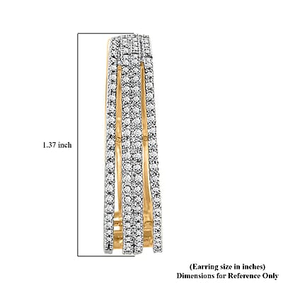 Ankur Treasure Chest Diamond Hoop Earrings in 14K Yellow Gold Plated Sterling Silver, Diamond Hoops For Women 1.00 ctw