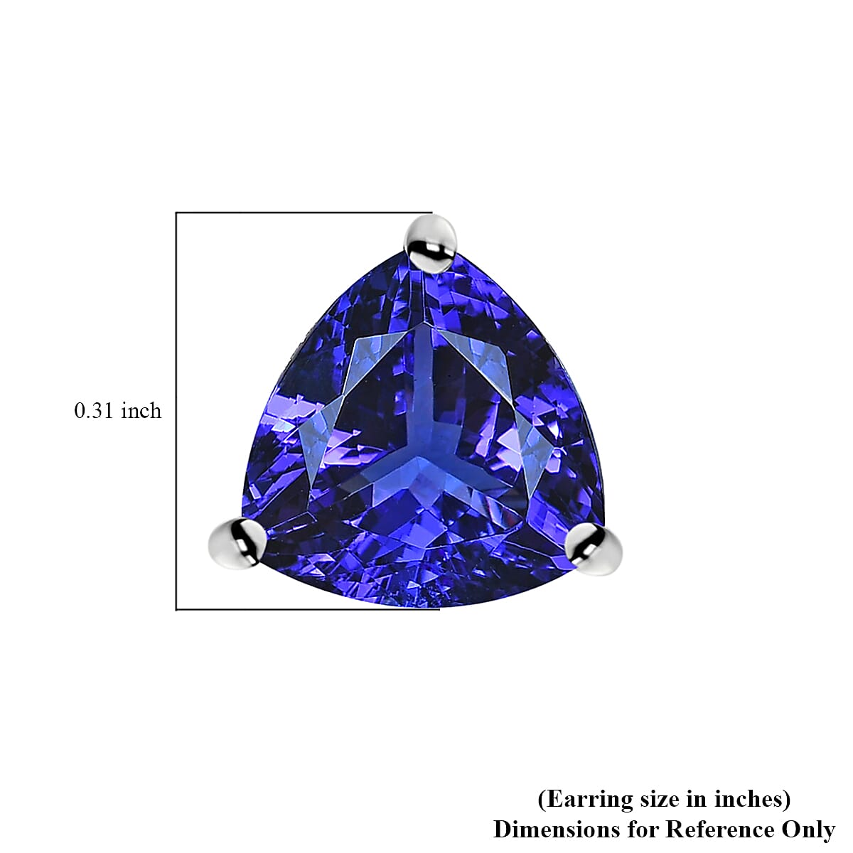 Luxoro 10K White Gold Premium Tanzanite Solitaire Stud Earrings 2.00 ctw image number 4