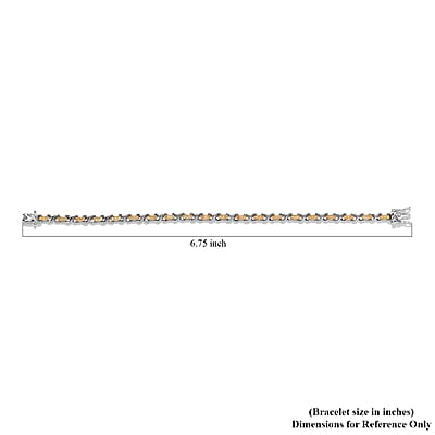 Natural Yellow Diamond Infinity Bracelet in Rhodium and Platinum Over Sterling Silver (7.25 In) 0.25 ctw