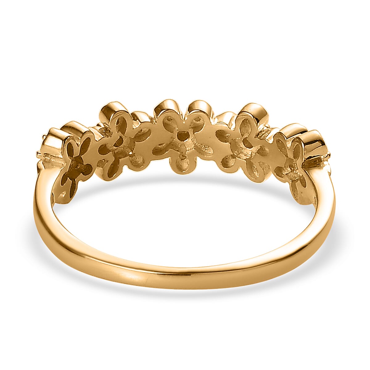 Natural Yellow Diamond I3 Floral Ring in Vermeil Yellow Gold Over Sterling Silver (Size 5.0) 0.15 ctw image number 4