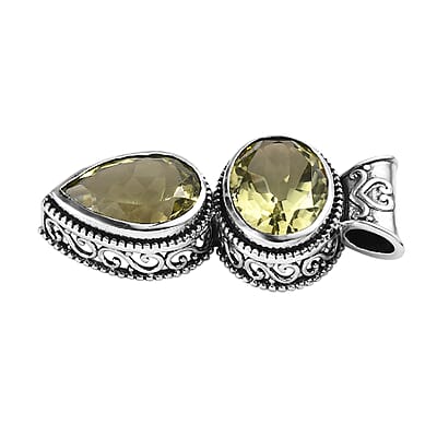 Artisan Crafted Ouro Verde Quartz Pendant in Sterling Silver 10.00 ctw