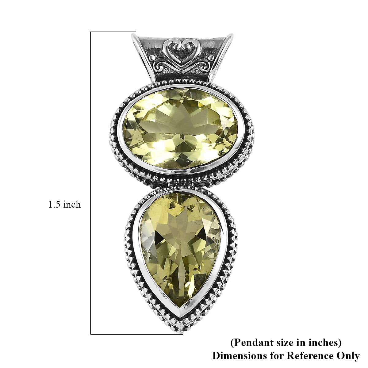 Artisan Crafted Ouro Verde Quartz Pendant in Sterling Silver 10.00 ctw