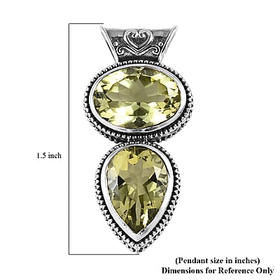 Artisan Crafted Ouro Verde Quartz Pendant in Sterling Silver 10.00 ctw