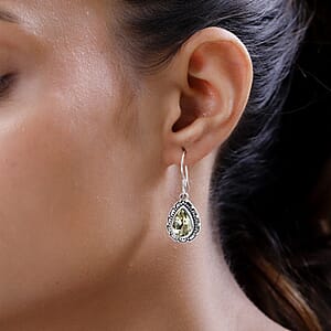 Artisan Crafted Ouro Verde Quartz Earrings in Sterling Silver 5.75 ctw