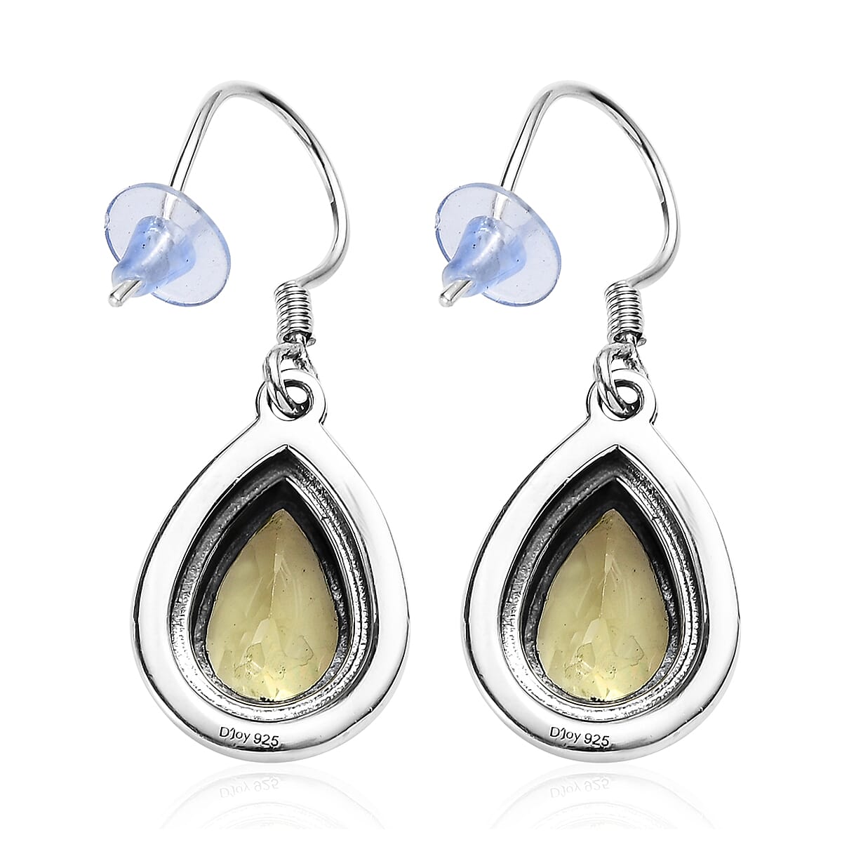 Artisan Crafted Ouro Verde Quartz Earrings in Sterling Silver 5.75 ctw image number 3