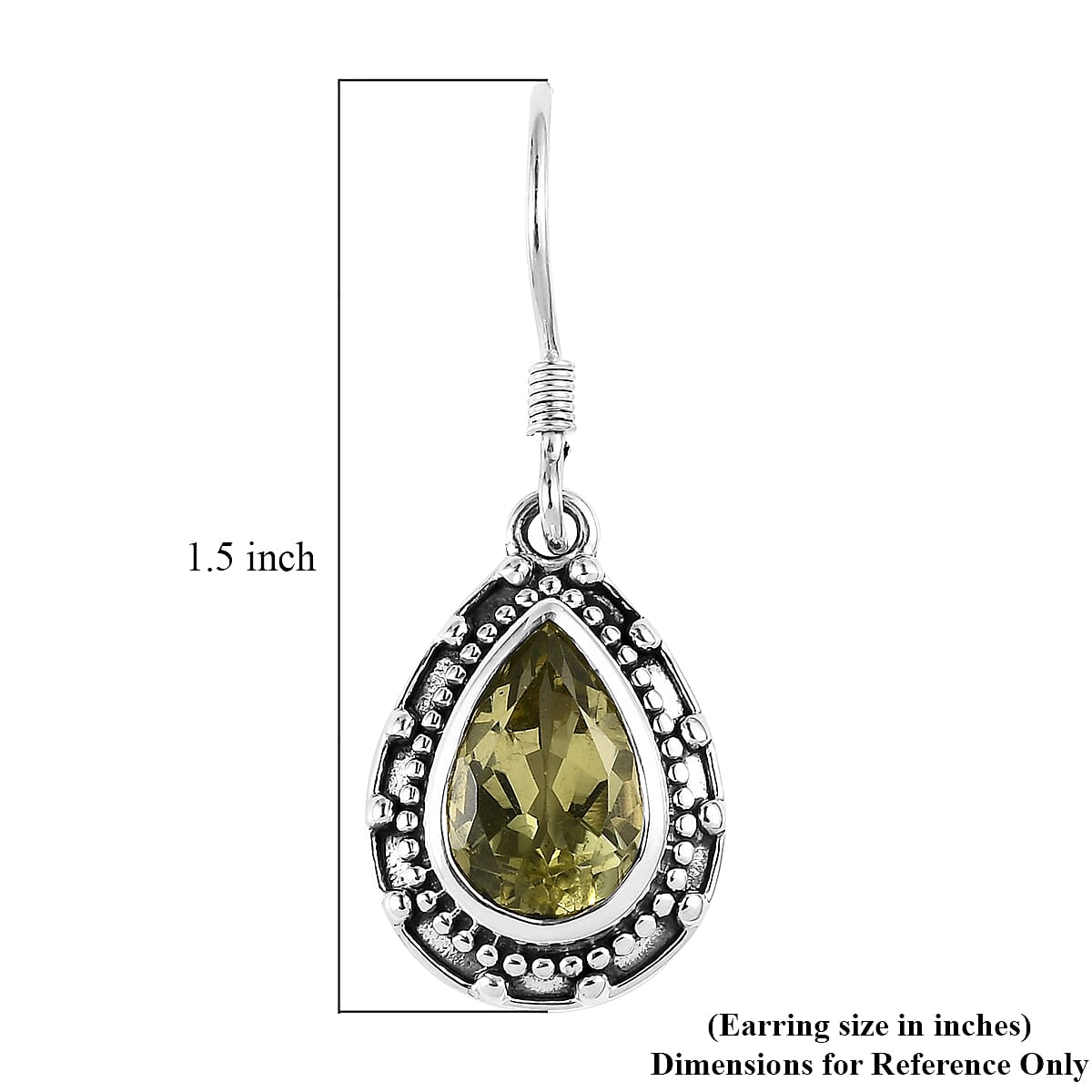 Artisan Crafted Ouro Verde Quartz Earrings in Sterling Silver 5.75 ctw image number 4