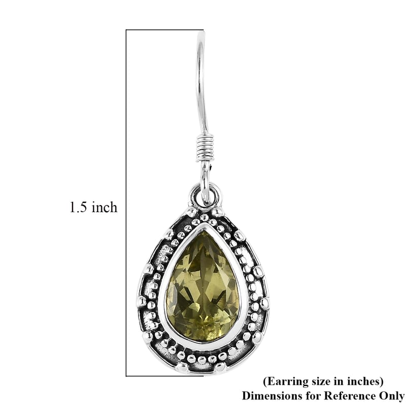 Artisan Crafted Ouro Verde Quartz Earrings in Sterling Silver 5.75 ctw