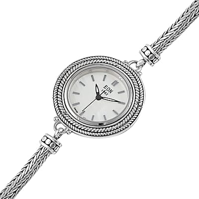 Eon 1962 Swiss Movement Water Resistant Toggle Clasp Watch in Sterling Silver (7.50 In) 22.3 Grams