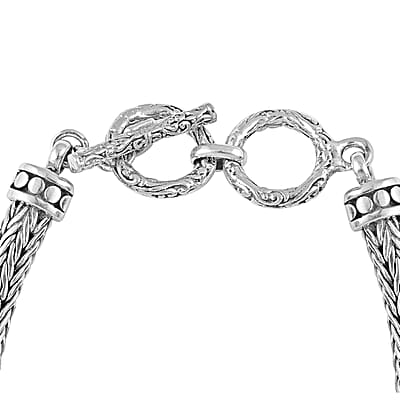 Eon 1962 Swiss Movement Water Resistant Toggle Clasp Watch in Sterling Silver (7.50 In) 22.3 Grams