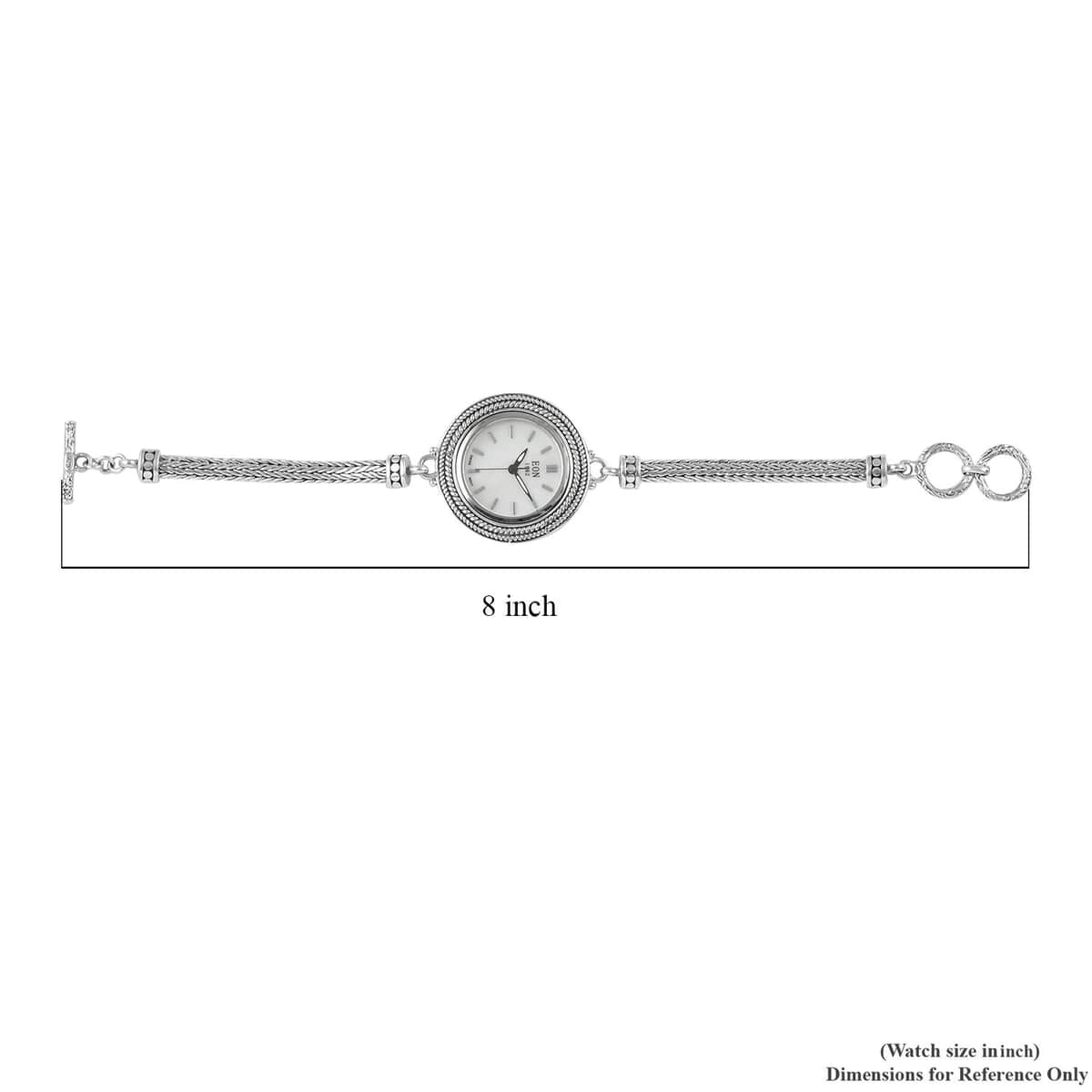 Eon 1962 Swiss Movement Water Resistant Toggle Clasp Watch in Sterling Silver (7.50 In) 22.3 Grams image number 5