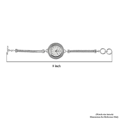 Eon 1962 Swiss Movement Water Resistant Toggle Clasp Watch in Sterling Silver (7.50 In) 22.3 Grams