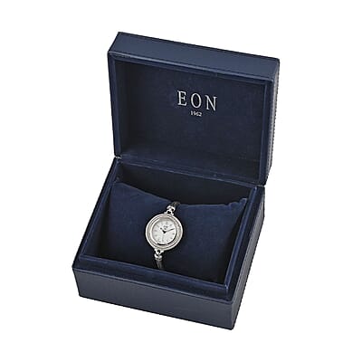 Eon 1962 Swiss Movement Water Resistant Toggle Clasp Watch in Sterling Silver (7.50 In) 22.3 Grams