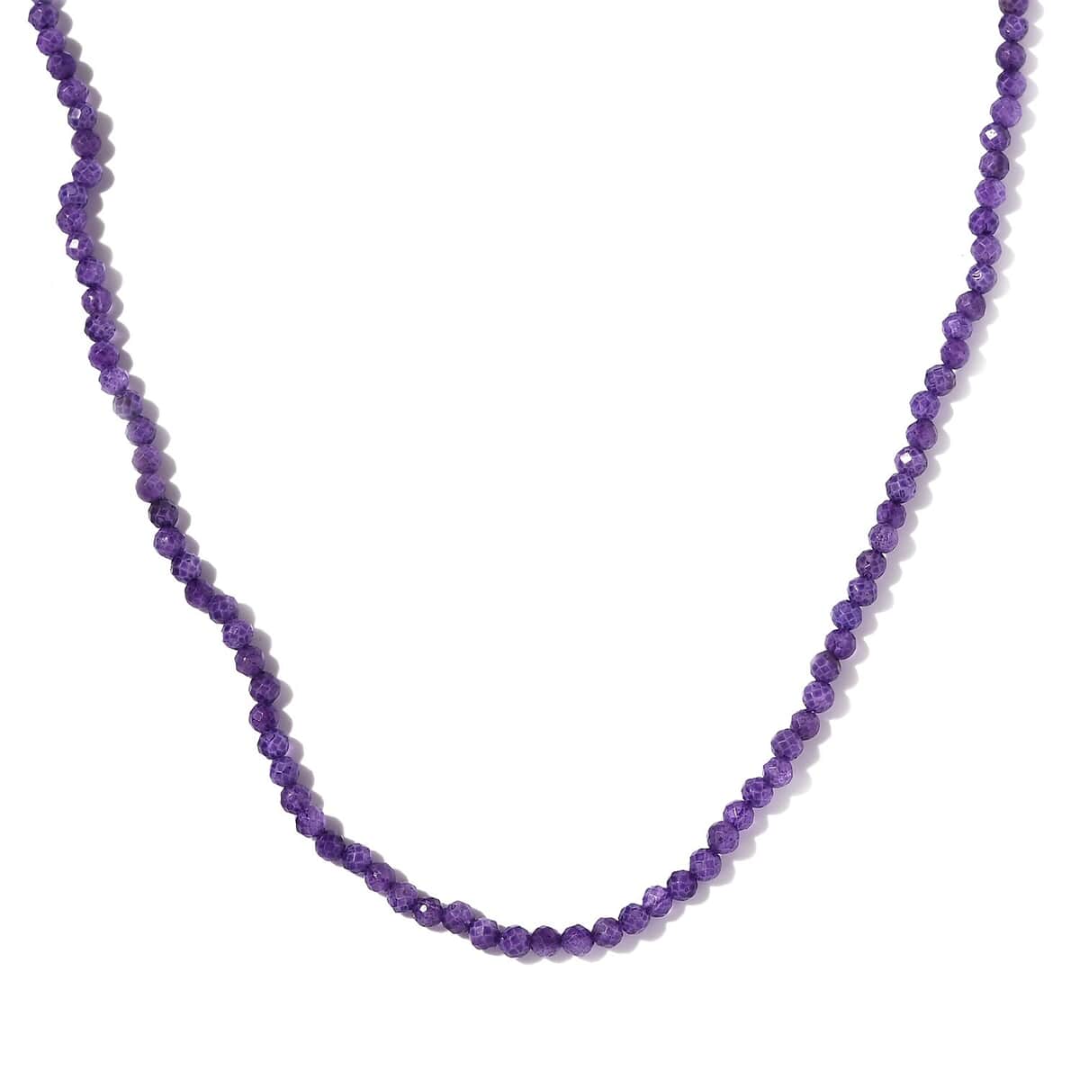 Amethyst Beaded Necklace 20 Inches in Platinum Over Sterling Silver 30.10 ctw image number 3