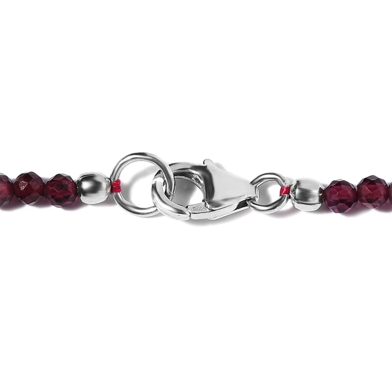Orissa Rhodolite Garnet Beaded Necklace 20 Inches in Platinum Over Sterling Silver 53.00 ctw