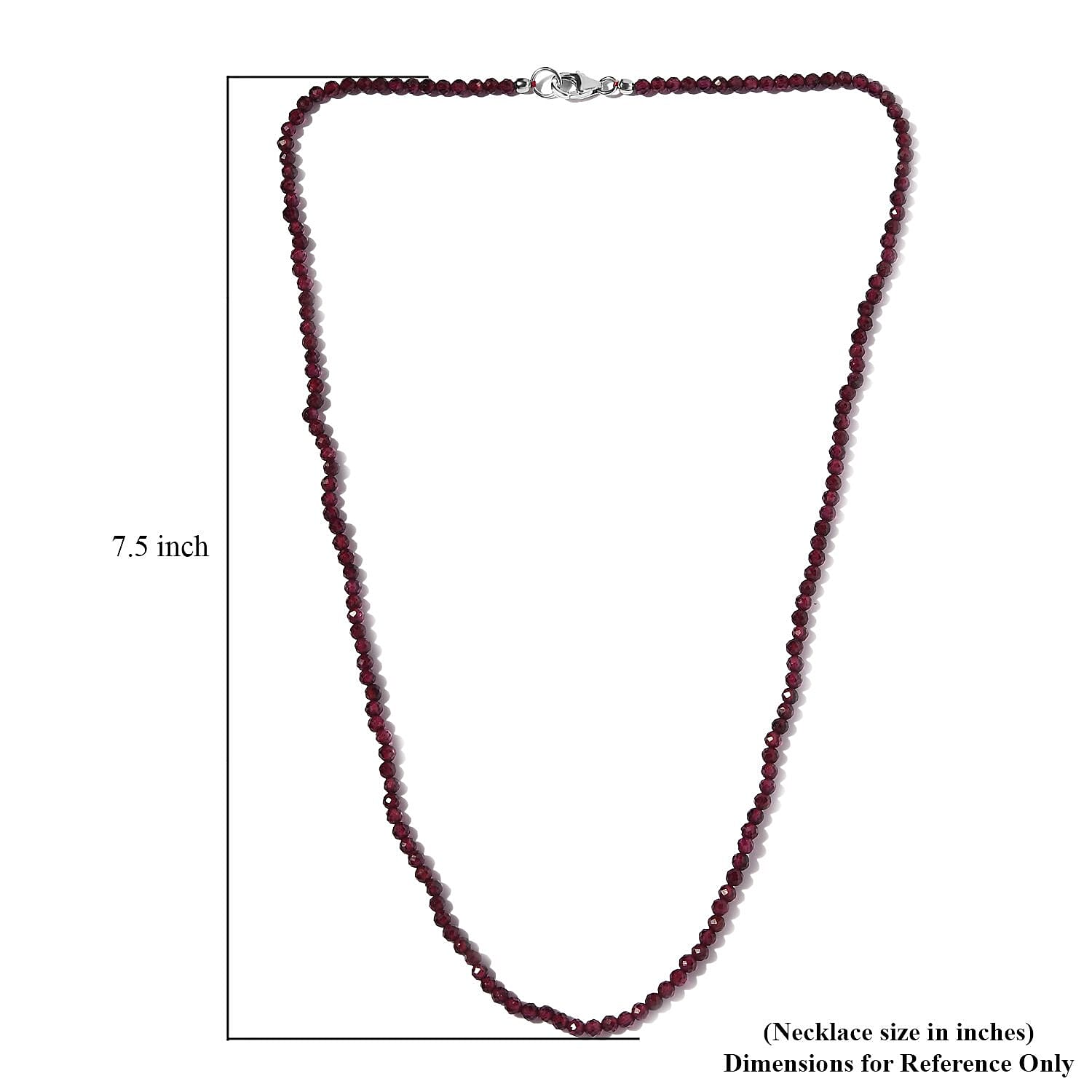 Orissa Rhodolite Garnet Beaded Necklace 20 Inches in Platinum Over Sterling Silver 53.00 ctw
