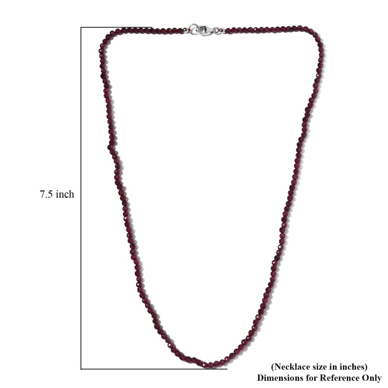 Orissa Rhodolite Garnet Beaded Necklace 20 Inches in Platinum Over Sterling Silver 53.00 ctw