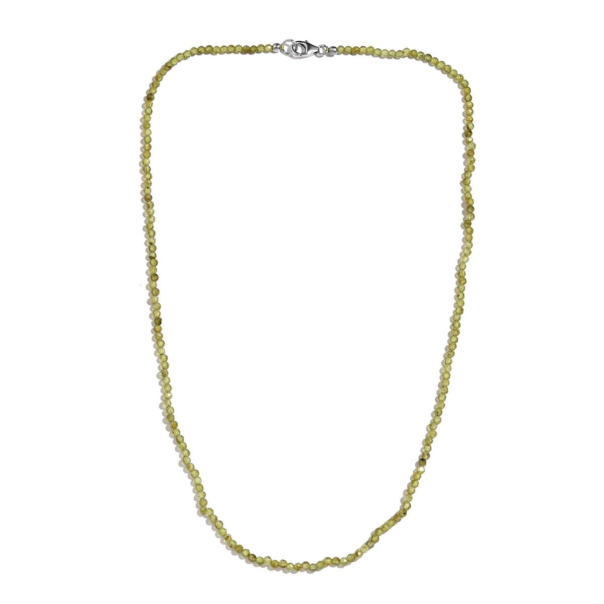 Peridot Beaded Necklace 20 Inches in Platinum Over Sterling Silver 32.00 ctw image number 0