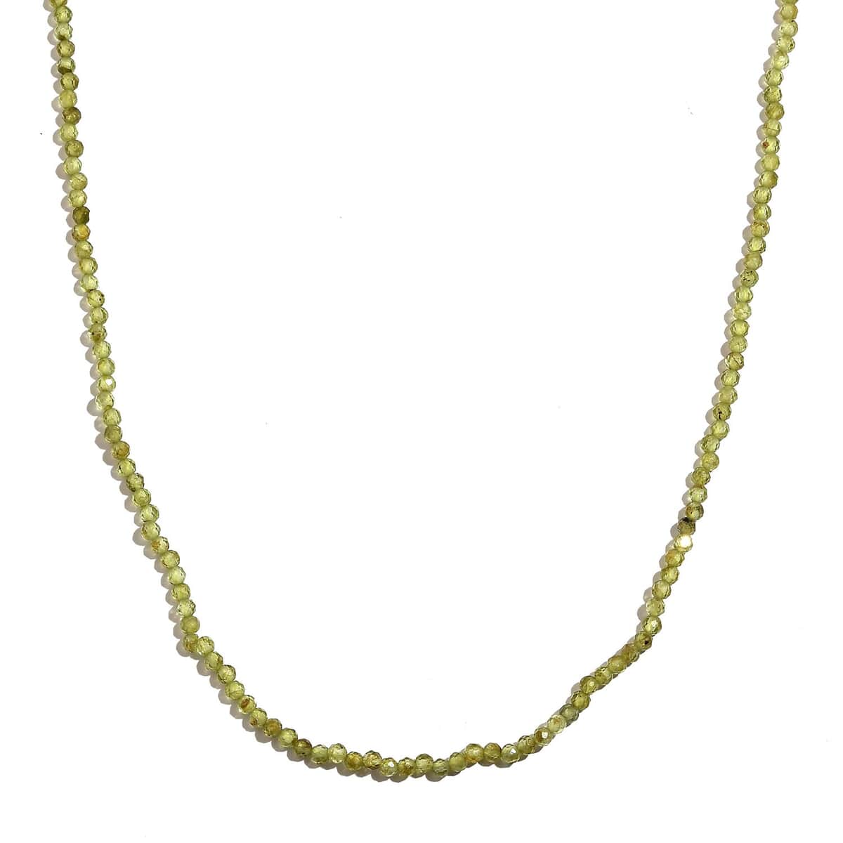 Peridot Beaded Necklace 20 Inches in Platinum Over Sterling Silver 32.00 ctw image number 3