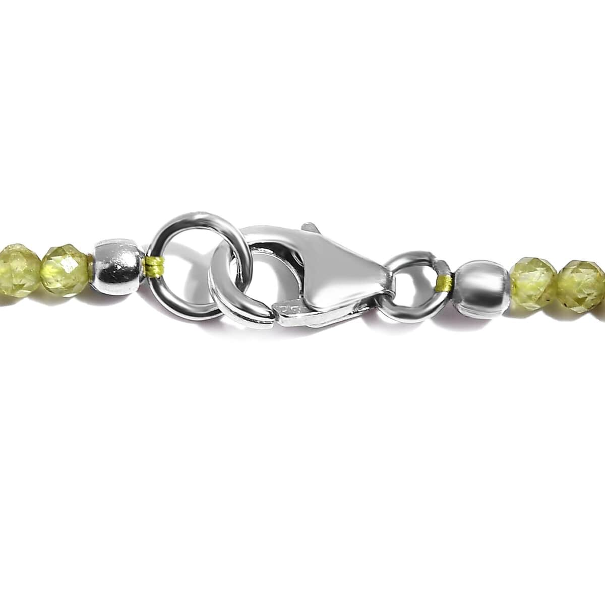 Peridot Beaded Necklace 20 Inches in Platinum Over Sterling Silver 32.00 ctw image number 4
