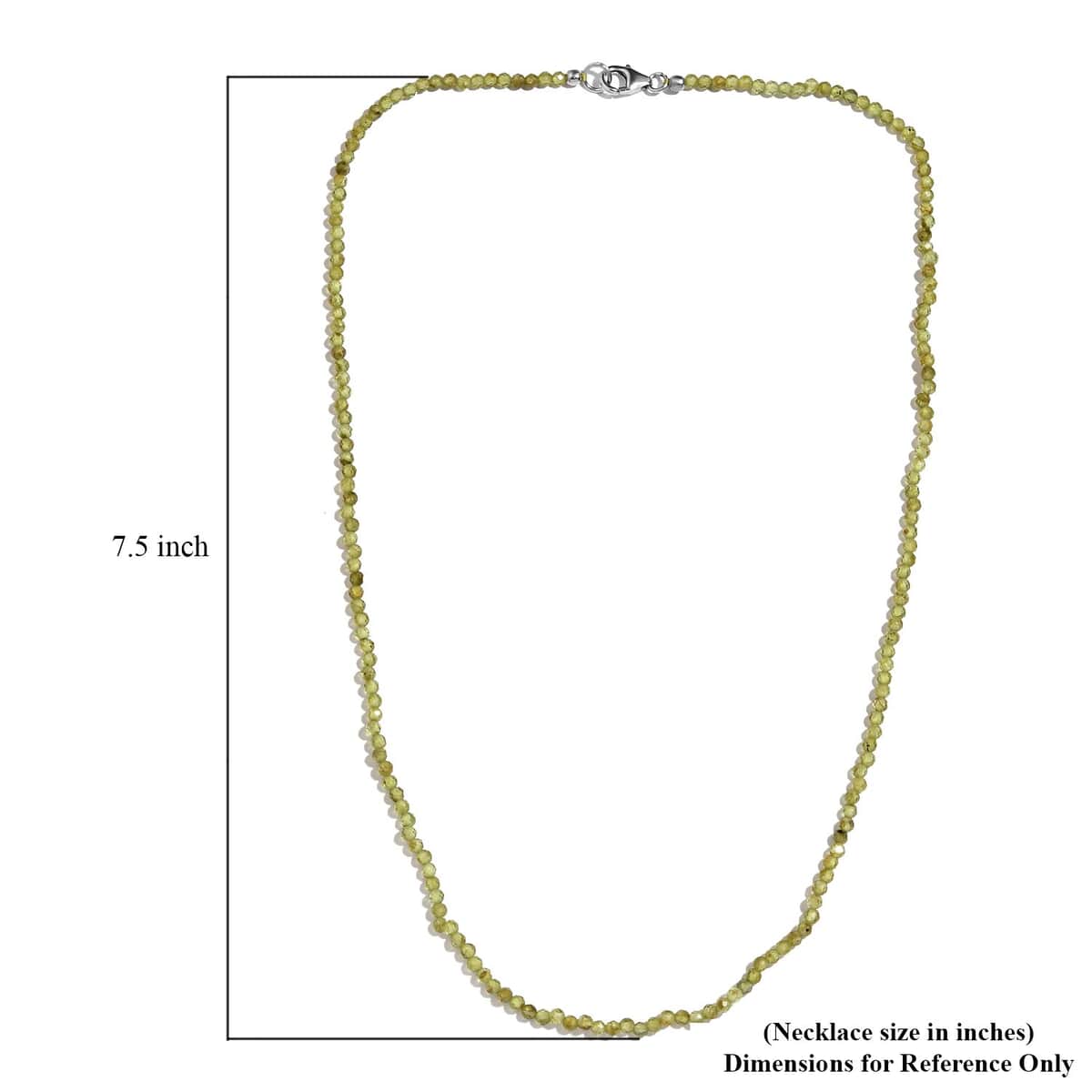 Peridot Beaded Necklace 20 Inches in Platinum Over Sterling Silver 32.00 ctw image number 5