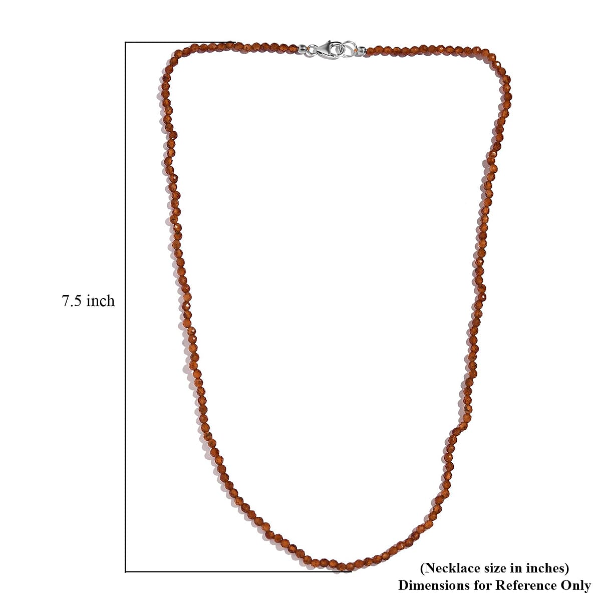 Ratnapura Hessonite Garnet Beaded Necklace 20 Inches in Platinum Over Sterling Silver 39.50 ctw image number 5