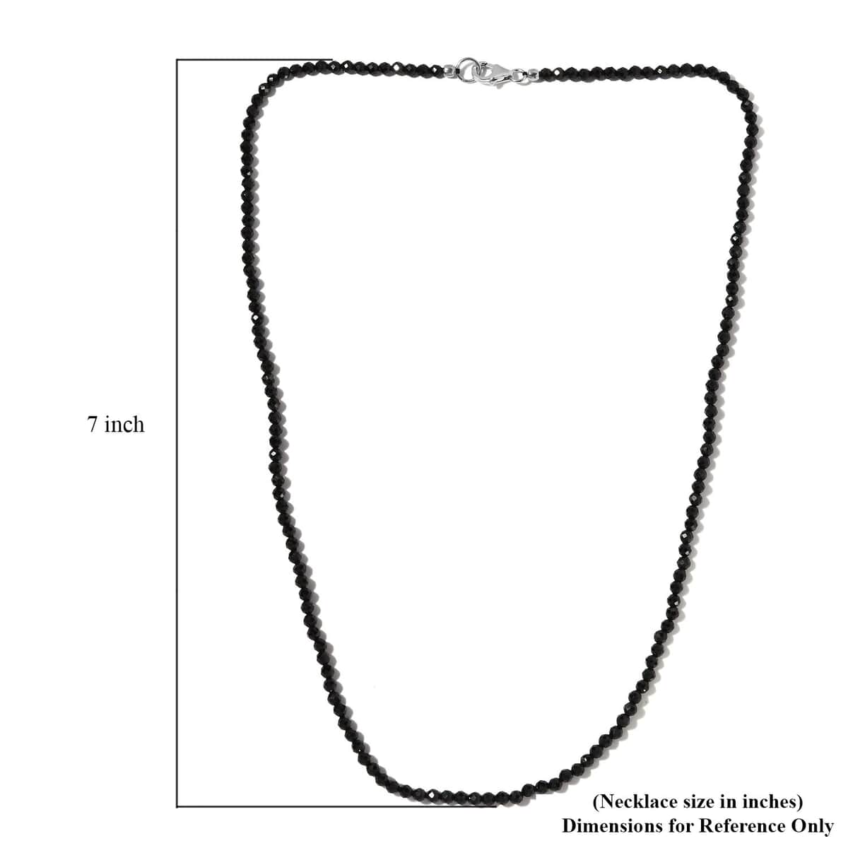 Thai Black Spinel Beaded Necklace 20 Inches in Platinum Over Sterling Silver 42.75 ctw image number 5