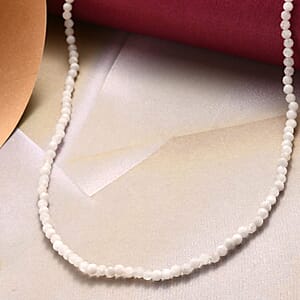 Kuisa Rainbow Moonstone Beaded Necklace 20 Inches in Platinum Over Sterling Silver 36.15 ctw