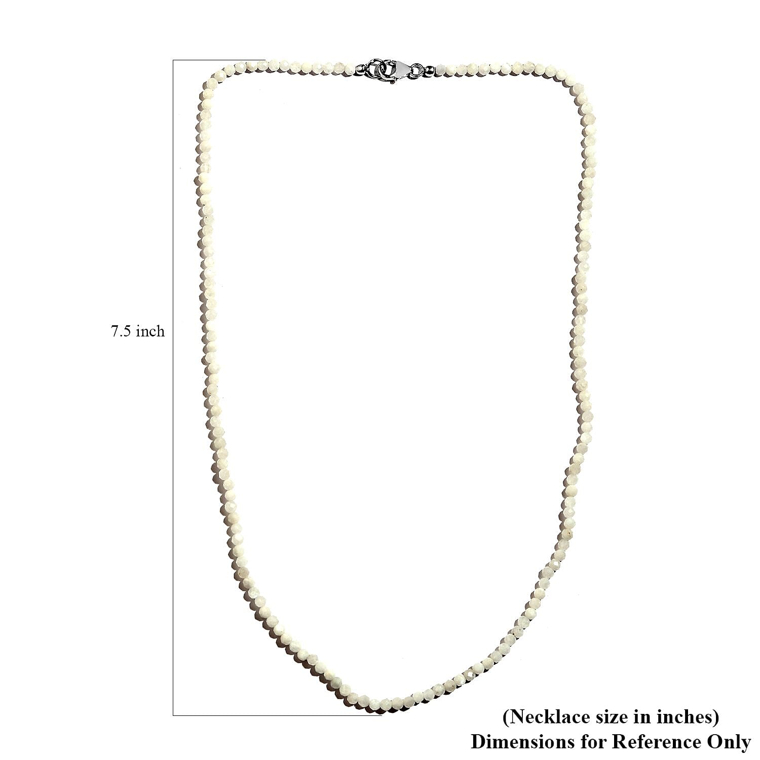 Kuisa Rainbow Moonstone Beaded Necklace 20 Inches in Platinum Over Sterling Silver 36.15 ctw