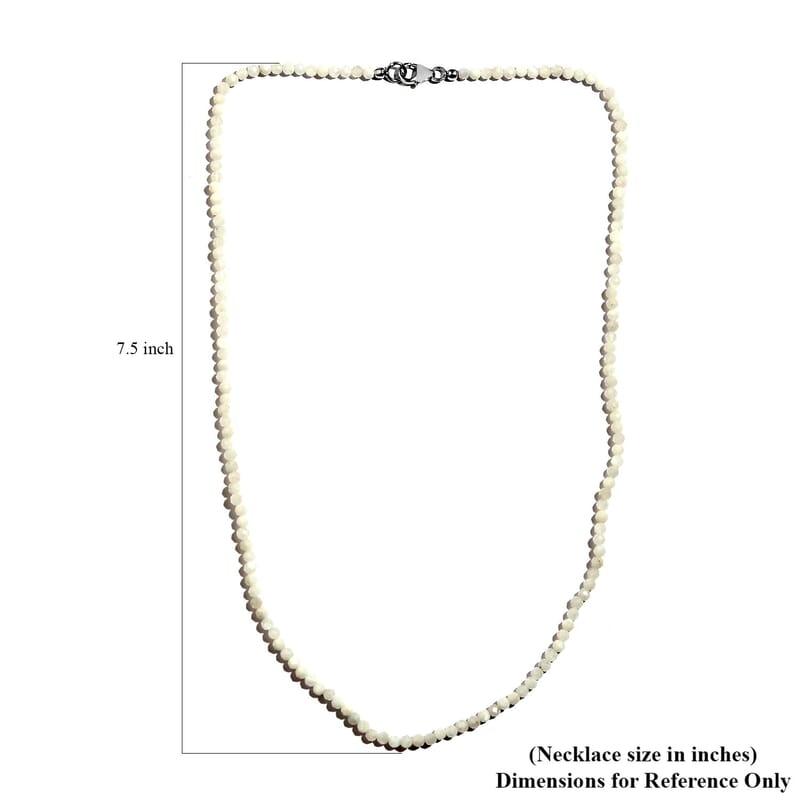 Kuisa Rainbow Moonstone Beaded Necklace 20 Inches in Platinum Over Sterling Silver 36.15 ctw