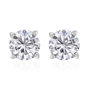 Moissanite 1.85 ctw Solitaire Stud Earrings in 950 Platinum, Moissanite Earrings, Stud Earrings, Platinum Earrings