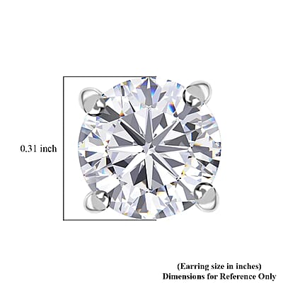 Moissanite 1.85 ctw Solitaire Stud Earrings in 950 Platinum, Moissanite Earrings, Stud Earrings, Platinum Earrings