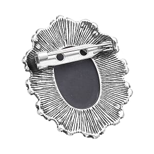 White Austrian Crystal, Chroma Brooch in Stainless Steel